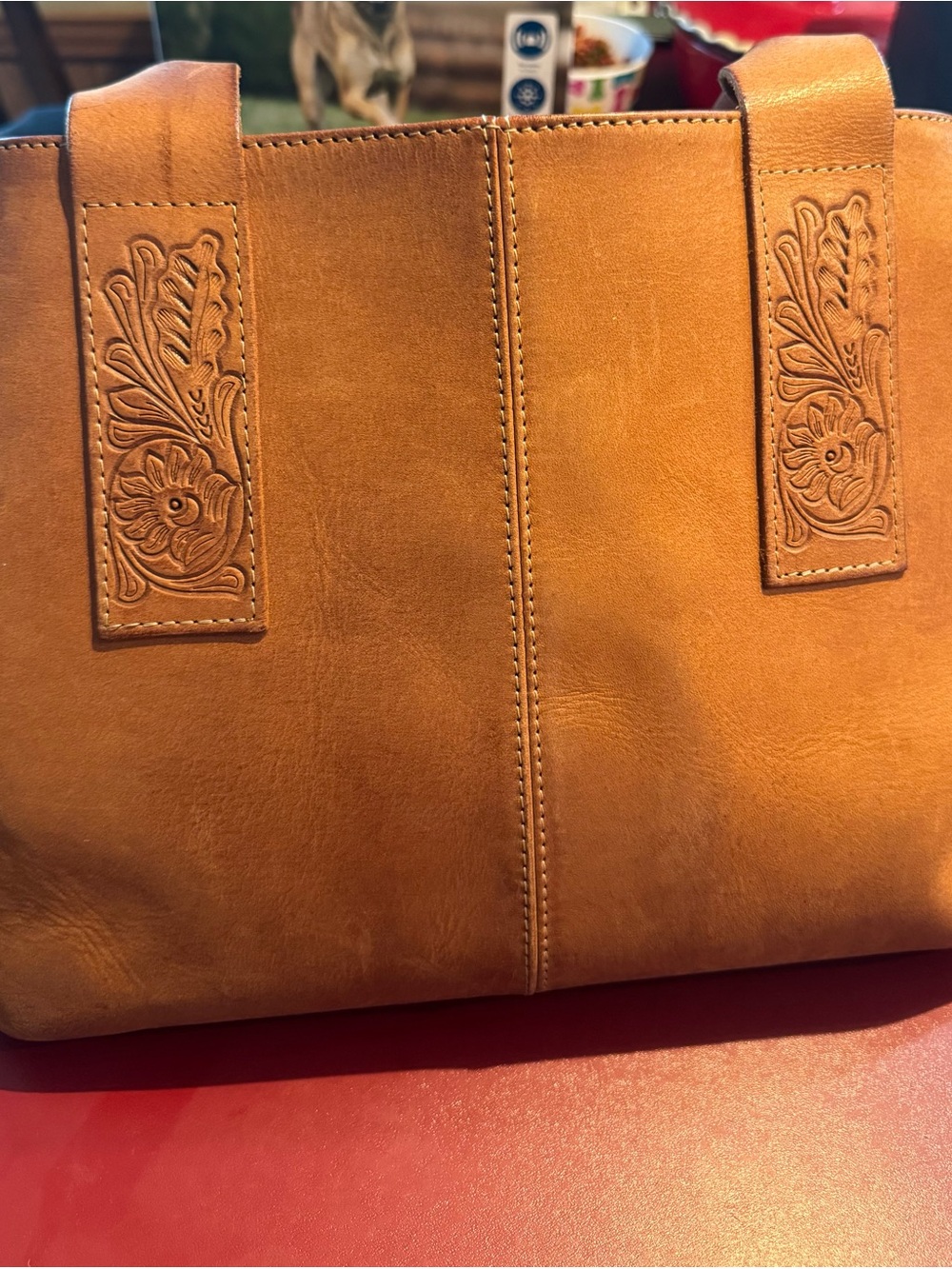 STS Ranch Cowhide Tote Bag in Brown and White - Picture 6 of 6